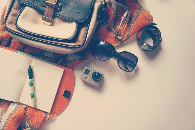 go pro, pen, notepad, travel, vacation, journal, diary, bag, accessories, holiday, flat lay, travel, travel, travel, tra