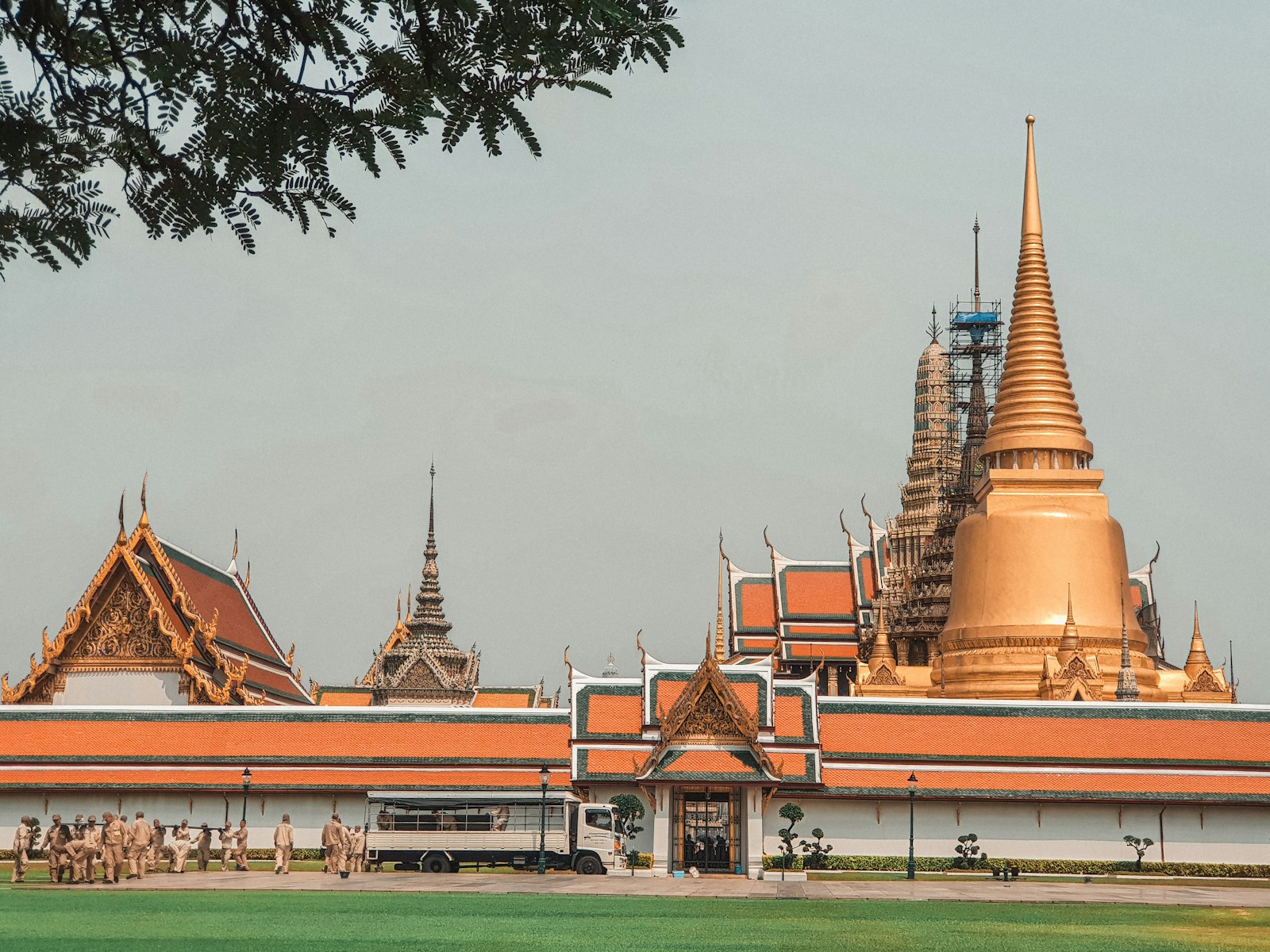 The grand palace and temple complex of Wat Phra Kaew in Bangkok Thailand